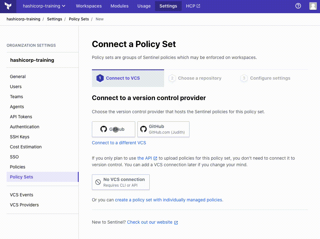 Connect a Policy Set