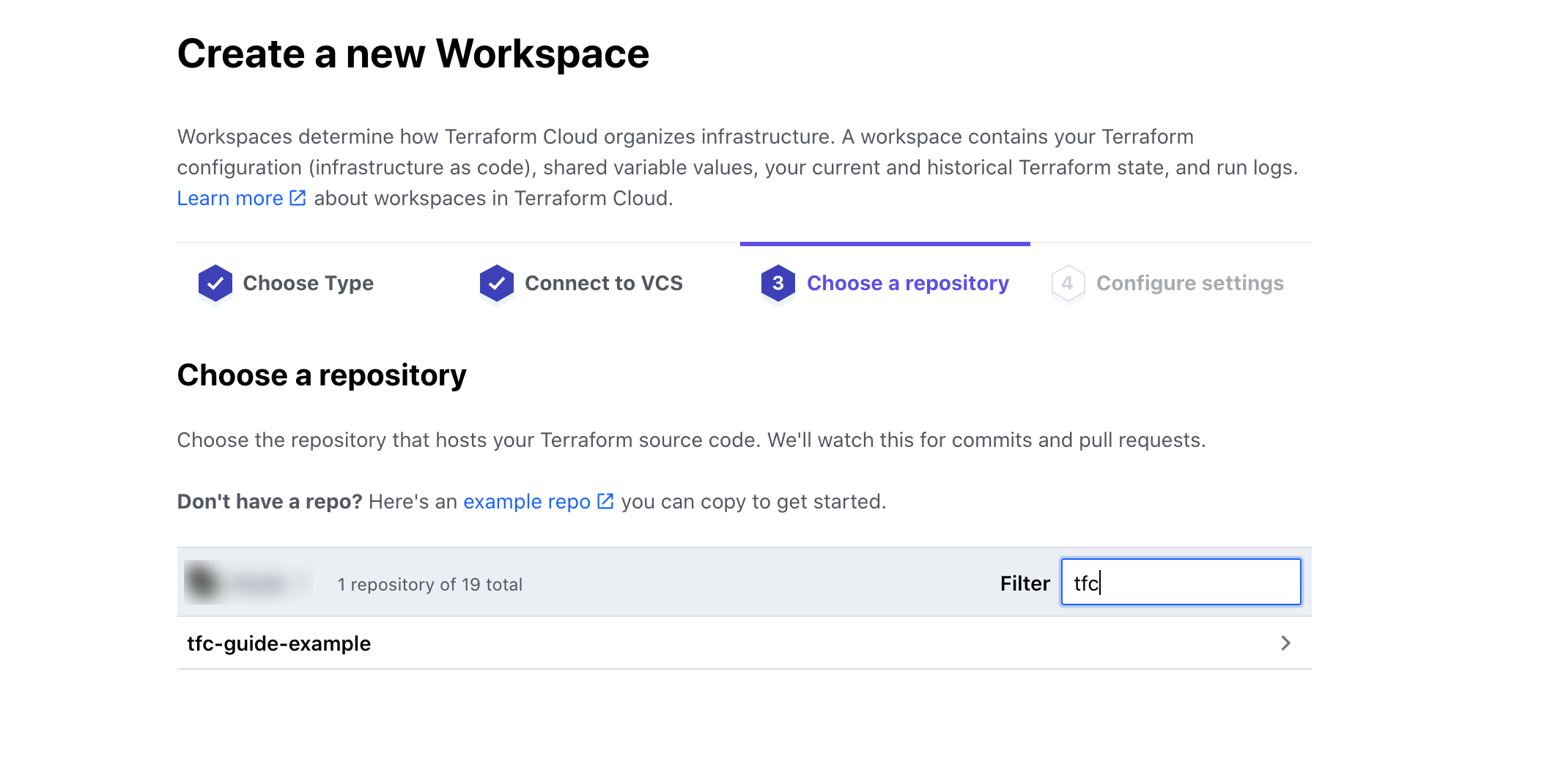 Connect VCS repository to Terraform Cloud Workspace